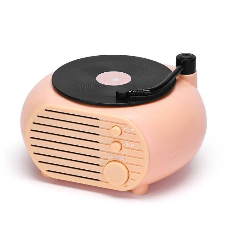 Retro Mini Record Player Wireless Bluetooth Speaker Multifunctional Card Desktop Speaker(Pink Black) - Desktop Speaker by buy2fix | Online Shopping UK | buy2fix