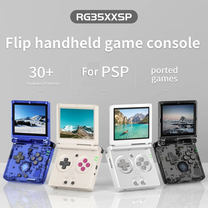 ANBERNIC RG35XXSP 3.5'' IPS Screen Flip Handheld Console Linux System WIFI Retro Video Game Player  64G+128G(Black Transparent) - Pocket Console by ANBERNIC | Online Shopping UK | buy2fix