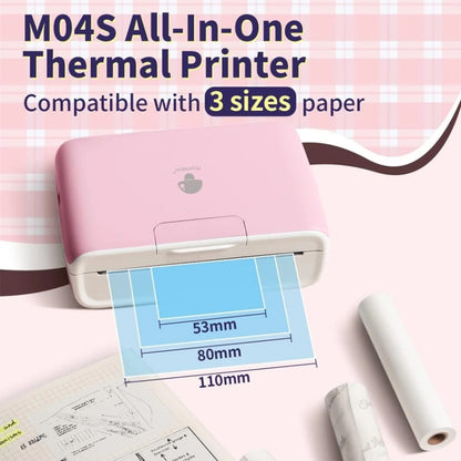 Phomemo M04S Thermal Printer Support 4 Inch Printing Width 300dpi Bluetooth Inkless Printer(Pink) - Printer by Phomemo | Online Shopping UK | buy2fix