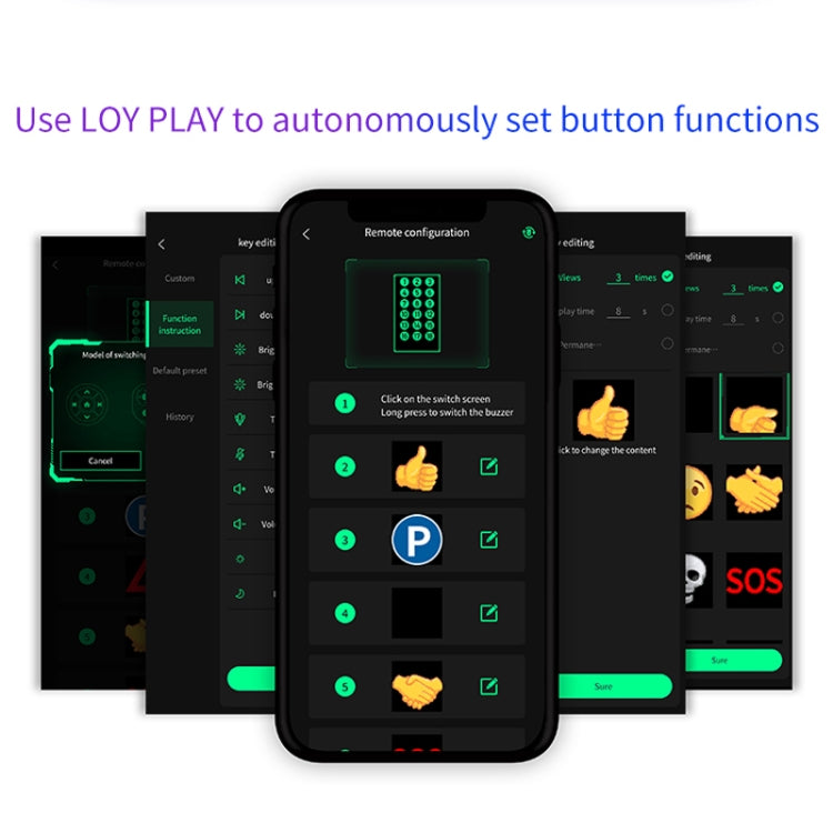 HI.GROOM Car LED Customized Pixel Emoji Lights Bluetooth Remote Control Interactive AI Screen, Style: No Remote Control - Car Monitor by HI.GROOM | Online Shopping UK | buy2fix