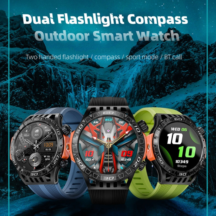 LOKMAT ZEUS6 PRO 1.46-Inch IP68 Waterproof SOS Flashlight Bluetooth Smart Watch(Blue) - Smart Watches by LOKMAT | Online Shopping UK | buy2fix