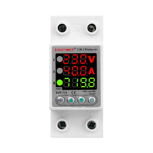 SINOTIMER SVP-719 40A_N Over Under Voltage Protector Electricity Usage Monitor Power Voltmeter - Other Tester Tool by SINOTIMER | Online Shopping UK | buy2fix