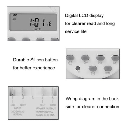 SINOTIMER  CN101A  5V  16A Digital LCD Timer Switch Programmable Timer Controller - Switch by SINOTIMER | Online Shopping UK | buy2fix