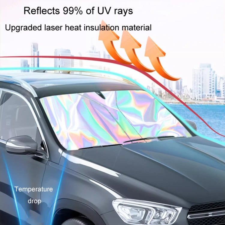 145x90cm Car Front Windshield Sunshade Colorful Laser Heat Insulation Sunscreen Sunshade Umbrella - Window Foils & Solar Protection by buy2fix | Online Shopping UK | buy2fix