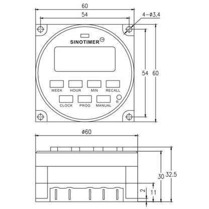 SINOTIMER Programmable Timer Switch Time Controller, Model: TM618H-3 24V - Digital Countdown by SINOTIMER | Online Shopping UK | buy2fix