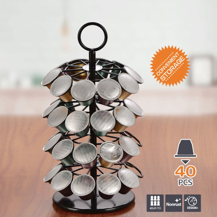 For Nespresso OASISWJ Assembly 40pcs 360 Degree Rotating Coffee Capsule Organizer(Black) - Coffee Tools by OASISWJ | Online Shopping UK | buy2fix