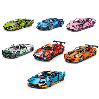 SEMBO 701954 1:14 Sports Racing Car Model Building Blocks Puzzle Assembly Children Toy - Building Blocks by SEMBO | Online Shopping UK | buy2fix