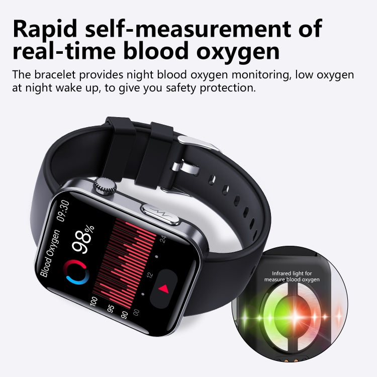 F300  2.1-Inch Screen Smart Watch Supports Bluetooth Calls/ECG/Blood Composition Analysis/50+ Sports Modes, Color: Black Brown Leather - Smart Watches by buy2fix | Online Shopping UK | buy2fix