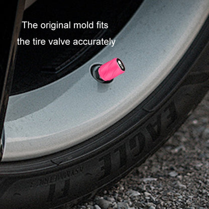 4pcs /Set Luminous Car Motorcycle Tire Modified Valve Cap, Color: Pink Black Flag - Tire Valve Caps by buy2fix | Online Shopping UK | buy2fix