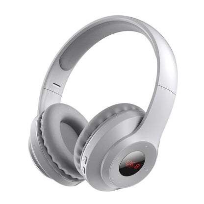 X5 Portable Digital Display Folding Headset FM Radio Headphones, Color: Bluetooth White - Radio Player by buy2fix | Online Shopping UK | buy2fix