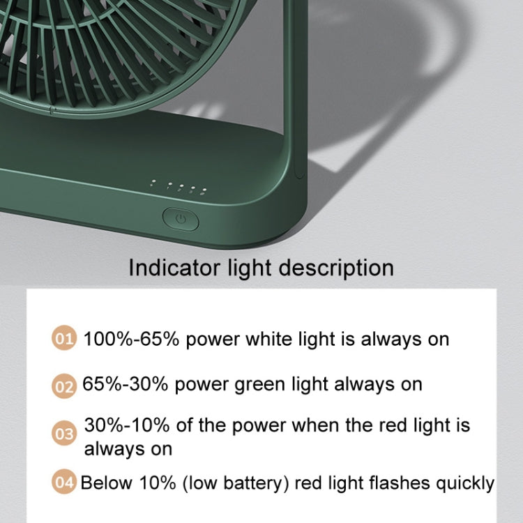 JisuLife FA19 4000mAh Wireless Rechargeable Desktop Mini Fan Silent Portable Fan(Green) - Electric Fans by buy2fix | Online Shopping UK | buy2fix