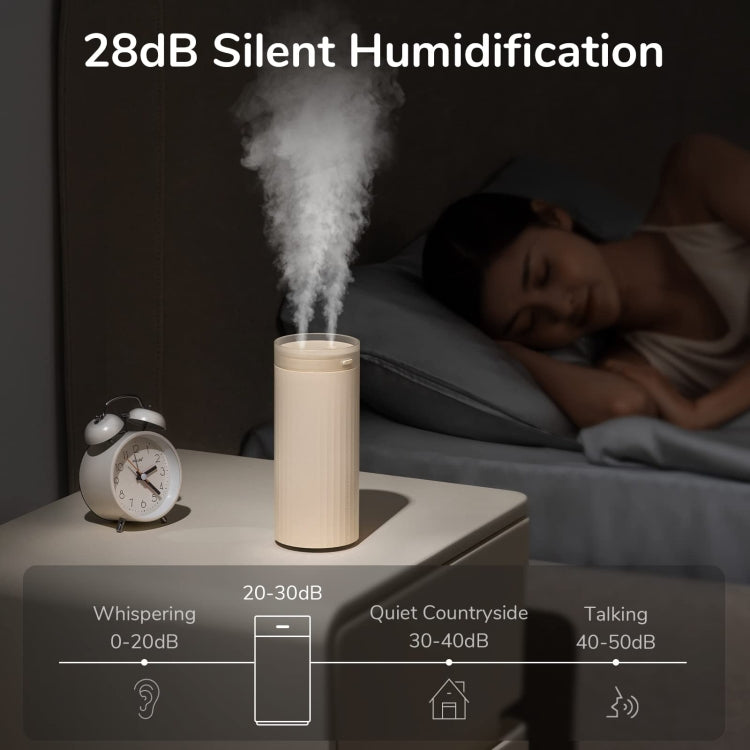 JisuLife HU16 Desktop Dual Mist Ports Humidifier, Color: Brown Plug-in - Air Purifiers & Accessories by JisuLife | Online Shopping UK | buy2fix