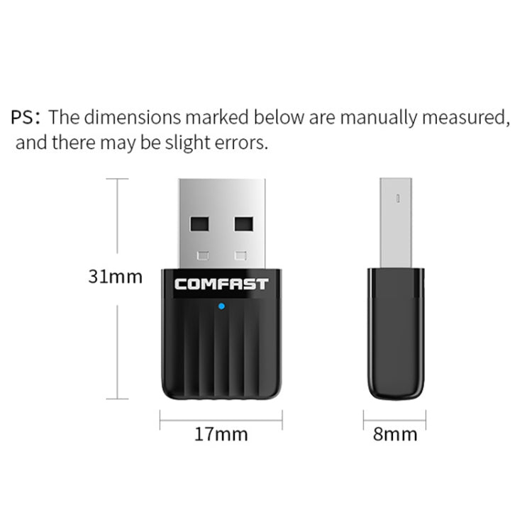 COMFAST CF-WU811AC V3  5G Dual Band 650Mbps USB Wireless Network Card WIFI Receiver - USB Network Adapter by COMFAST | Online Shopping UK | buy2fix