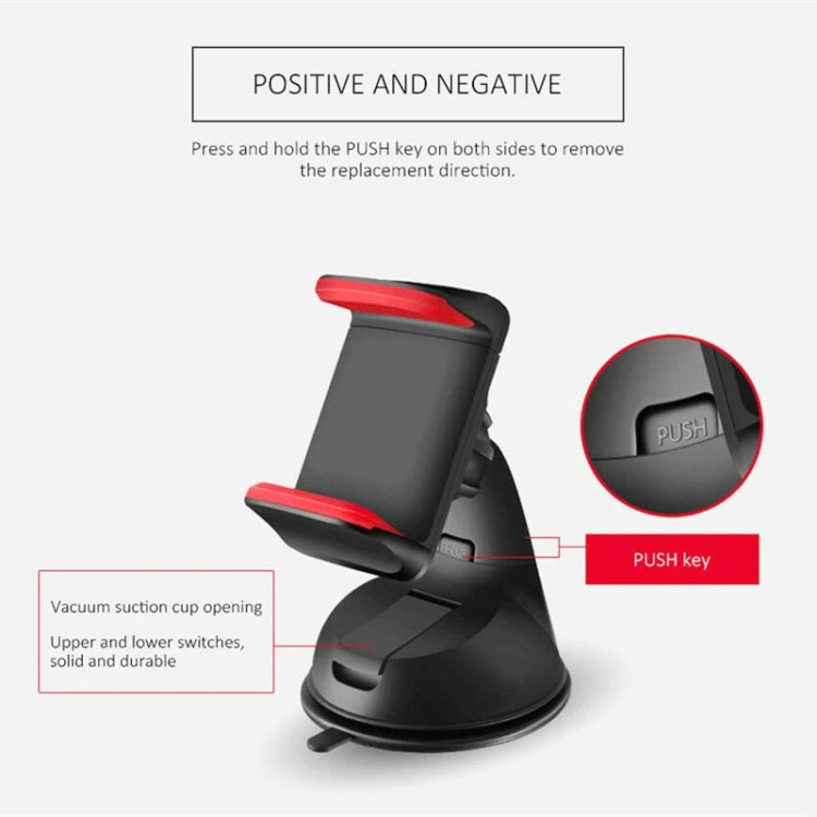 Navigation Car Holder Dashboard Desktop Suction Cup Mobile Phone Holder(Black Red) - Car Holders by buy2fix | Online Shopping UK | buy2fix