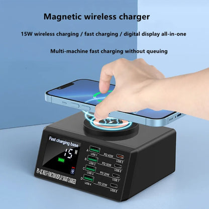 X9M 9-in-1 110W USB+PD Smart Multi-ports QI Magnetic Wireless Charger, Spec: White US Plug - Multifunction Charger by buy2fix | Online Shopping UK | buy2fix