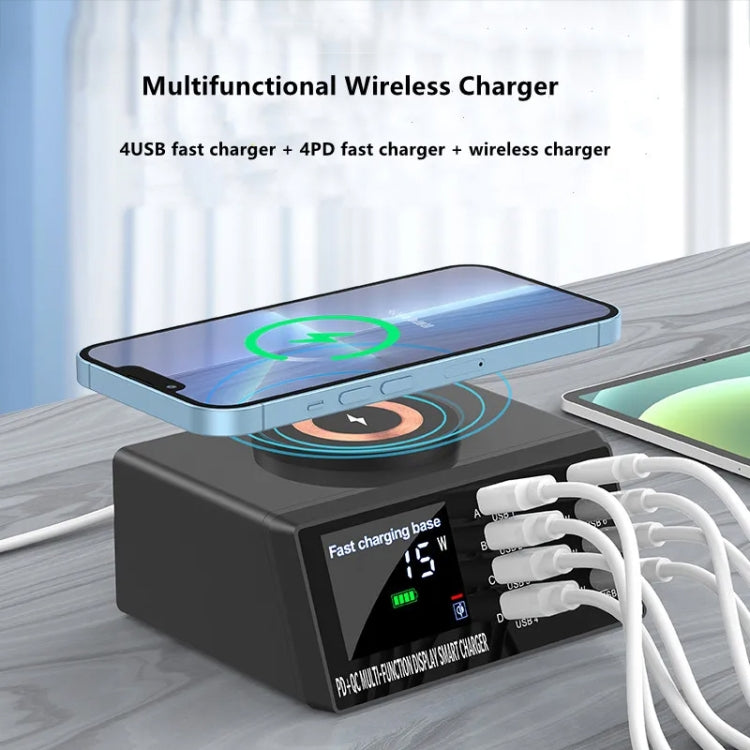 X9M 9-in-1 110W USB+PD Smart Multi-ports QI Magnetic Wireless Charger, Spec: Black EU Plug - Multifunction Charger by buy2fix | Online Shopping UK | buy2fix