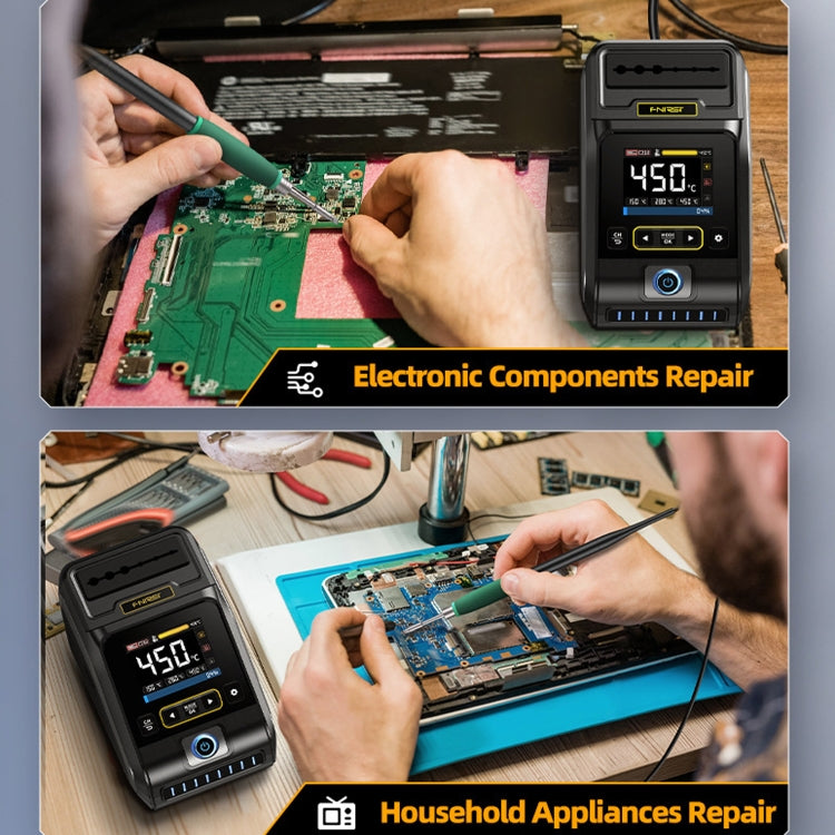 FNIRSI 200W Intelligent Constant Temperature Electric Soldering Iron Station, Set: US Plug F210 Upgrade 3 Heads - Electric Soldering Iron by FNIRSI | Online Shopping UK | buy2fix