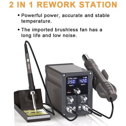 BAKU BA-898A+ 2-In-1 Soldering Station Hot Air Station Adjustable Temperature US Plug 110V - Electric Soldering Iron by BAKU | Online Shopping UK | buy2fix