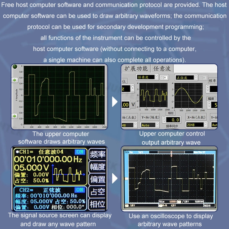 JUNTEK Programmable Dual-Channel DDS Function Arbitrary Waveform Signal Generator, Frequency: 50MHz(EU Plug) - Other Tester Tool by buy2fix | Online Shopping UK | buy2fix