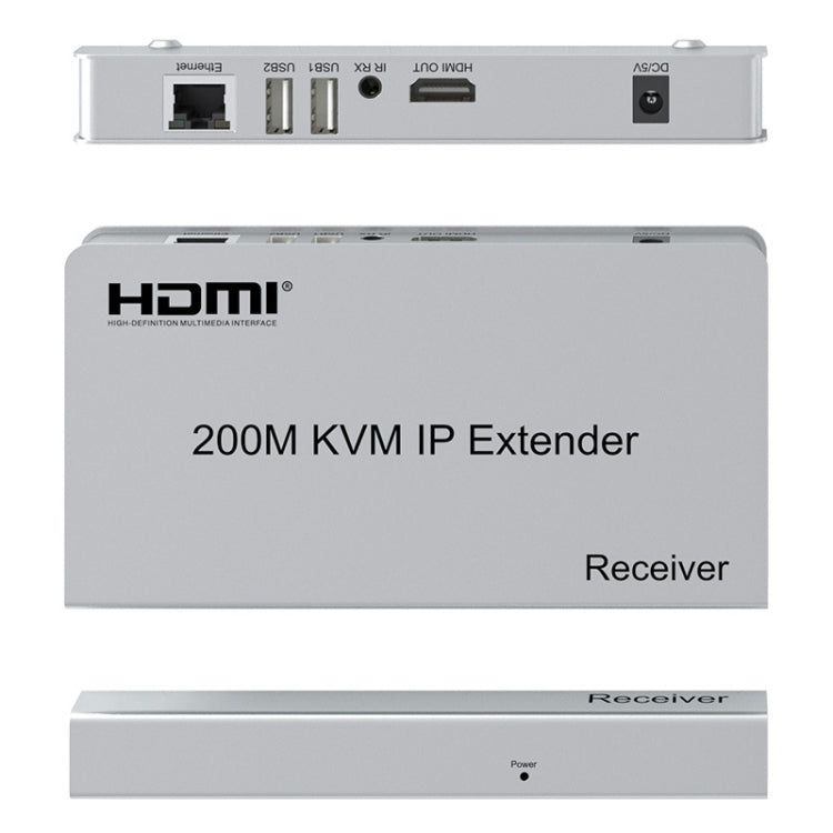 KVM 200m HDMI IP Extender RJ45 Network Cable Video Extender, Transmitter+Receiver, US Plug - Amplifier by buy2fix | Online Shopping UK | buy2fix