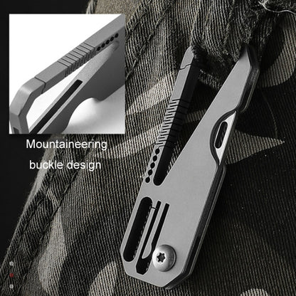 Multifunctional Titanium Keychain Outdoor Portable Defense Mini Folding Knife, Style: With Steel Ring - Key Rings by buy2fix | Online Shopping UK | buy2fix