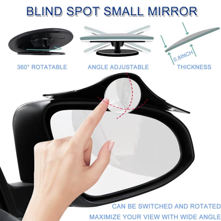 1pair Car Rearview Mirror Rain Eyebrow Blind Spot Reversing Round Mirror(Black) - Convex Mirror & Accessories by buy2fix | Online Shopping UK | buy2fix