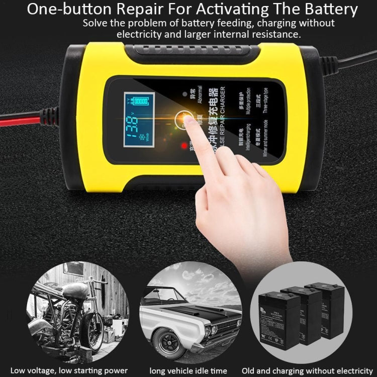 Anhtczyx 12V 6A  4Ah-100Ah Motorcycle Car Pulse Repair Charger With LCD Display(UK Plug) - Battery Charger by Anhtczyx | Online Shopping UK | buy2fix