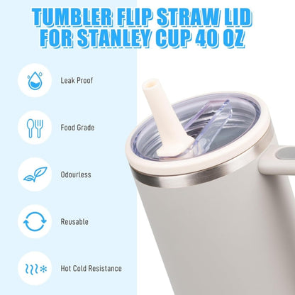 For Stanley 40oz Adventure Quencher Transparent Straw Lid Replacement Parts, Spec: Rose Red - Vacuum Thermoses & Cups by buy2fix | Online Shopping UK | buy2fix