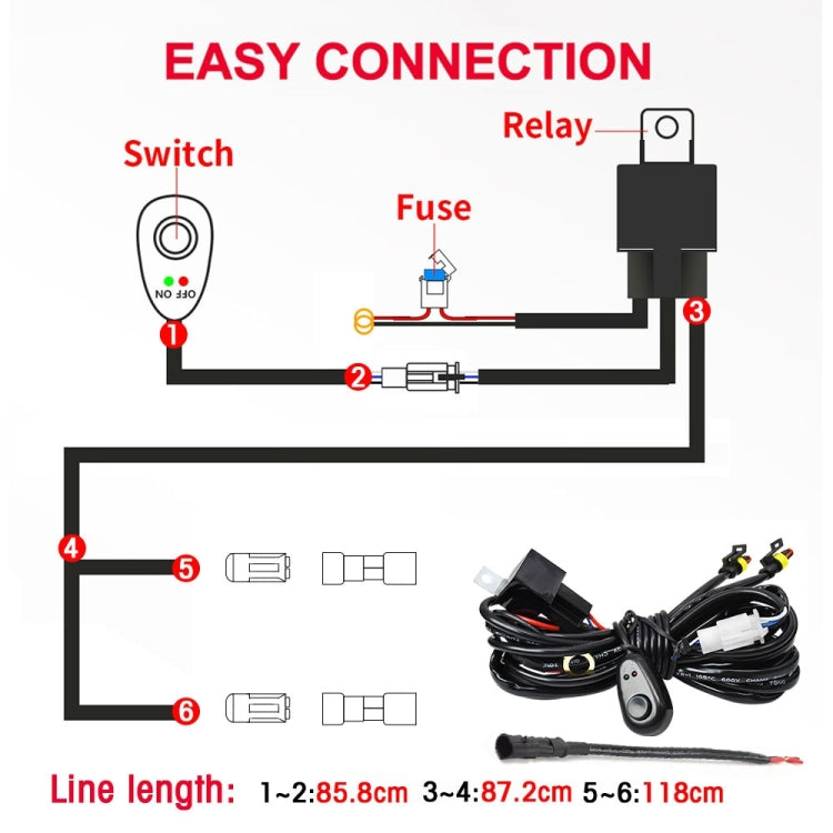 14W 9-30V 4 Inch Mixed Luminous Square Floodlight With Wire Set(X2) - Work Lights by buy2fix | Online Shopping UK | buy2fix