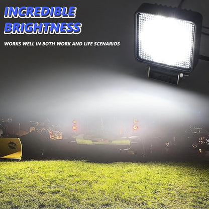 14W 9-30V 4 Inch Mixed Luminous Square Floodlight With Wire Set(X2) - Work Lights by buy2fix | Online Shopping UK | buy2fix