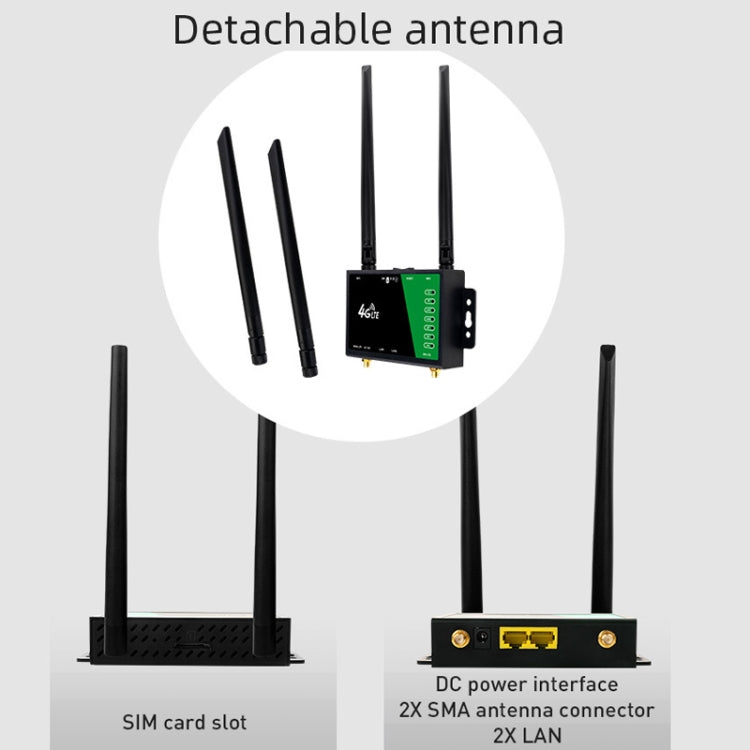 4G Wireless Plug-in Router Detachable Extension Antenna LTE Monitoring Network WiFi Hotspot, EU Plug(Black) - Wireless Routers by buy2fix | Online Shopping UK | buy2fix