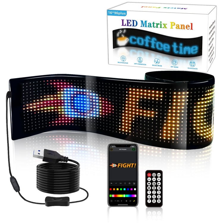 LED Flexible Screen Advertising  Large Screen Supports APP Bluetooth Control 35.4 x 7.6 Inch USB - Car Monitor by buy2fix | Online Shopping UK | buy2fix