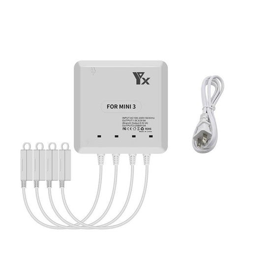 For DJI Mini 4 Pro / Mini 3 Pro / Mini 3 Drone YX 4-way Charger Battery Butler US Plug - Other by YX | Online Shopping UK | buy2fix