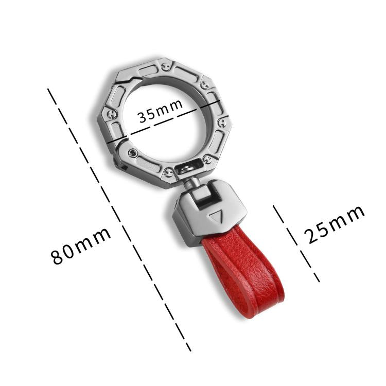 Hallmo Business Zinc Alloy Top-Layer Cowhide Key Chain Car Key Anti-Lost Pendant(Red) - Key Rings by Hallmo | Online Shopping UK | buy2fix