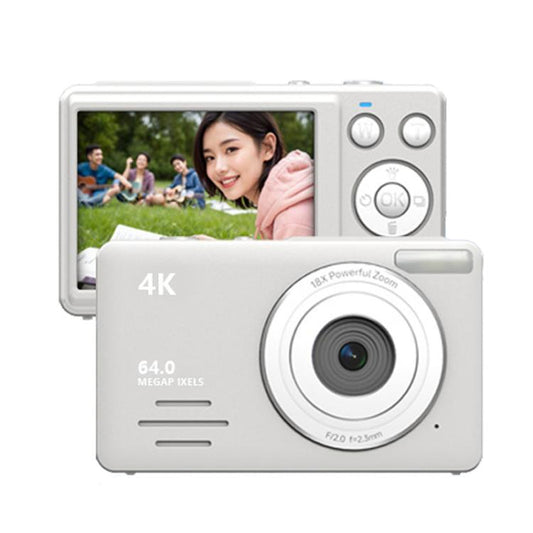 Anytek S7 4K HD Digital Camera Self-Timer Travel Camera Student Kids Card Camera(White) - Video Cameras by Anytek | Online Shopping UK | buy2fix