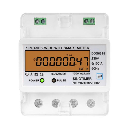 SINOTIMER DDS6619-047 100A Without Switch Single-phase Tuya WiFi Energy Meter AC 220V - Energy Saving Timer Socket by SINOTIMER | Online Shopping UK | buy2fix