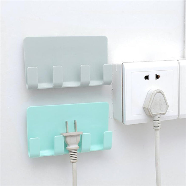 Practical Wall Sticking Phone Charging Holder Socket Strong Sticky Adhesive Sopport Rack Shelf With Hooks(Blue) - Shelf & Hooks by buy2fix | Online Shopping UK | buy2fix