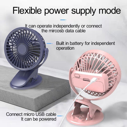 Desktop Portable USB Mini Clip Fan (Pink) - Electric Fans by buy2fix | Online Shopping UK | buy2fix