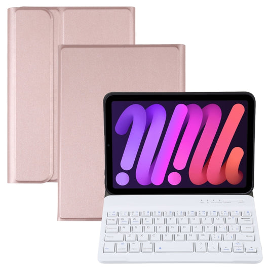 A06 Detachable Lambskin Texture Ultra-thin TPU Bluetooth Keyboard Leather Tablet Case with Stand For iPad mini 6 (Rose Gold) - For iPad mini by buy2fix | Online Shopping UK | buy2fix