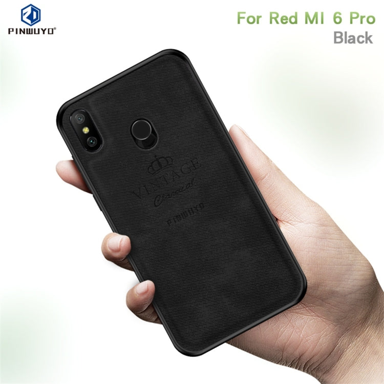 PINWUYO Shockproof Waterproof Full Coverage PC + TPU + Skin Protective Case for Xiaomi Redmi 6 Pro(Black) - Xiaomi Cases by PINWUYO | Online Shopping UK | buy2fix