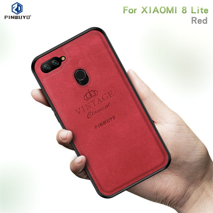 PINWUYO Shockproof Waterproof Full Coverage PC + TPU + Skin Protective Case for Xiaomi Mi 8 Lite (Red) - Xiaomi Cases by PINWUYO | Online Shopping UK | buy2fix