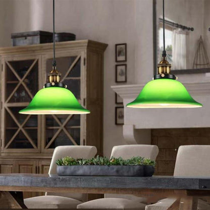 LED Industrial Edison Vintage Style Hanging lamp Green Emerald Glass Pendant Light with E27 Bulb (Warm White) - Celling Lights & Chandeliers by YWXLight | Online Shopping UK | buy2fix