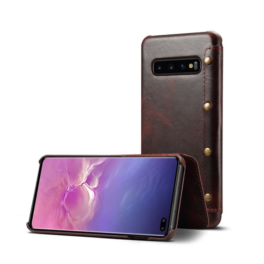 Oil Wax Cowhide Horizontal Flip Leather Case for Galaxy S10+, with Card Slots & Wallet - Galaxy Phone Cases by Denior | Online Shopping UK | buy2fix