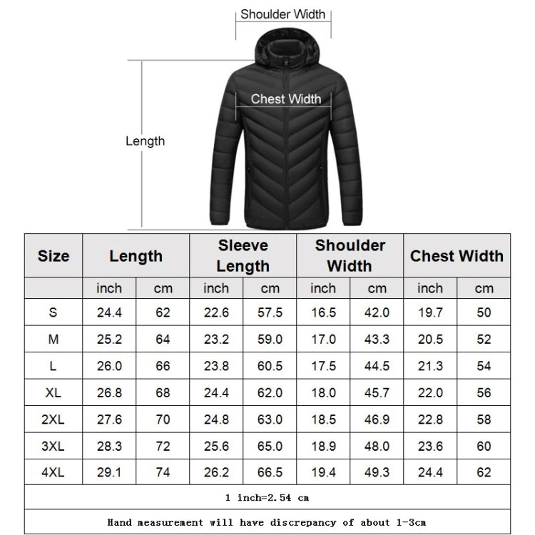 USB Heated Smart Constant Temperature Hooded Warm Coat for Men and Women (Color:Black Size:XXL) - Down Jackets by buy2fix | Online Shopping UK | buy2fix