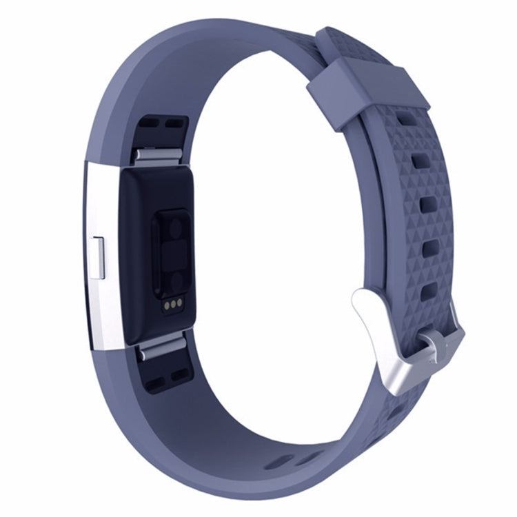 For Fitbit Charger 2 Bracelet Watch Diamond Texture TPU Watch Band, Full Length: 23cm(Dark Blue) - Watch Bands by buy2fix | Online Shopping UK | buy2fix