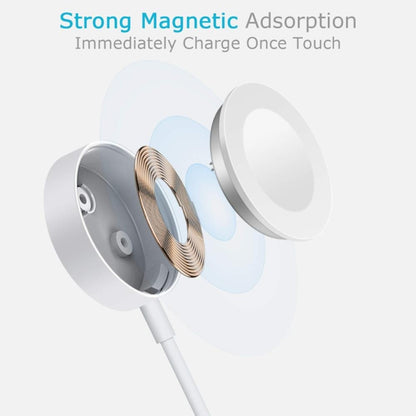 1M Type-C Universal Portable Magnetic Wireless Charger for Apple Watch Series 7 & 6 & 5 & 4 & 3 & 2(White) - Charger / Holder by buy2fix | Online Shopping UK | buy2fix