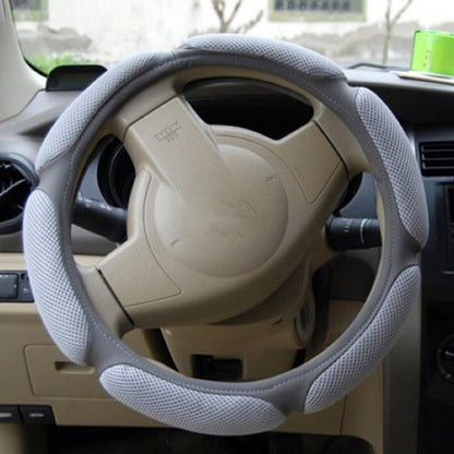 Sandwich Steering Wheel Cover (Colour: Grey and  white glue, Adaptation Steering wheel diameter: 38cm) - Steering Wheel Accessories by buy2fix | Online Shopping UK | buy2fix