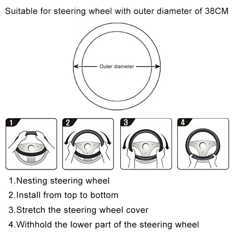 Sandwich Steering Wheel Cover (Colour: Grey and  white glue, Adaptation Steering wheel diameter: 38cm) - Steering Wheel Accessories by buy2fix | Online Shopping UK | buy2fix