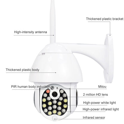 QX17 2 Million Pixels WiFi High-definition Surveillance Camera Outdoor Dome Camera, Support Night Vision & Two-way Voice & Motion Detection(AU Plug) - Security by buy2fix | Online Shopping UK | buy2fix