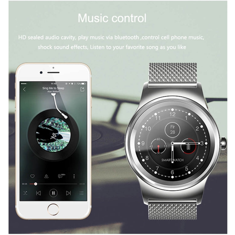 SMA-Round 1.28 inch Color Touch Screen Bluetooth Steel Strap Smart Watch, Waterproof, Support Voice Control / Heart Rate Monitor / Sleep Monitor / Bluetooth Camera, Compatible with Android and iOS System - Smart Wear by buy2fix | Online Shopping UK | buy2fix